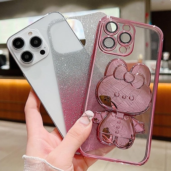 🆕 Sanrio iPhone 15 Protective Hard Case w/Hidden Mirror & Hinged Kickstand - Picture 12 of 14